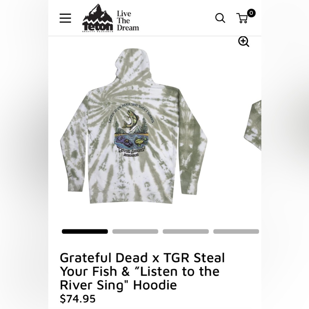 Teton Gravity Research Hoodie - green tie dye - Size M - new with tags